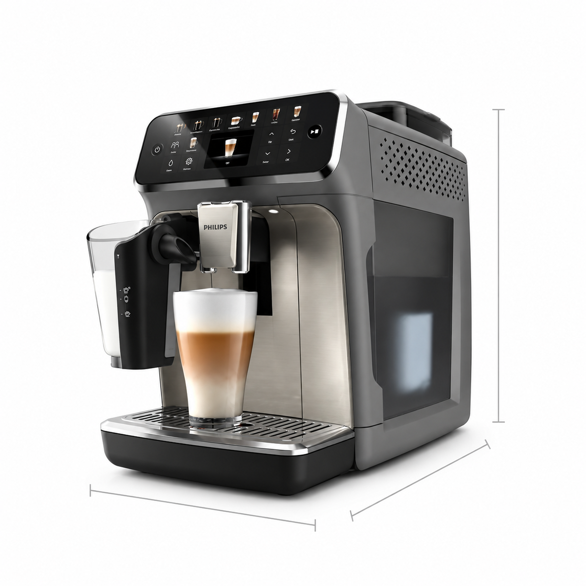 Philips 5500 LatteGo — 20 boissons chaudes et glacées, écran tactile, SilentBrew